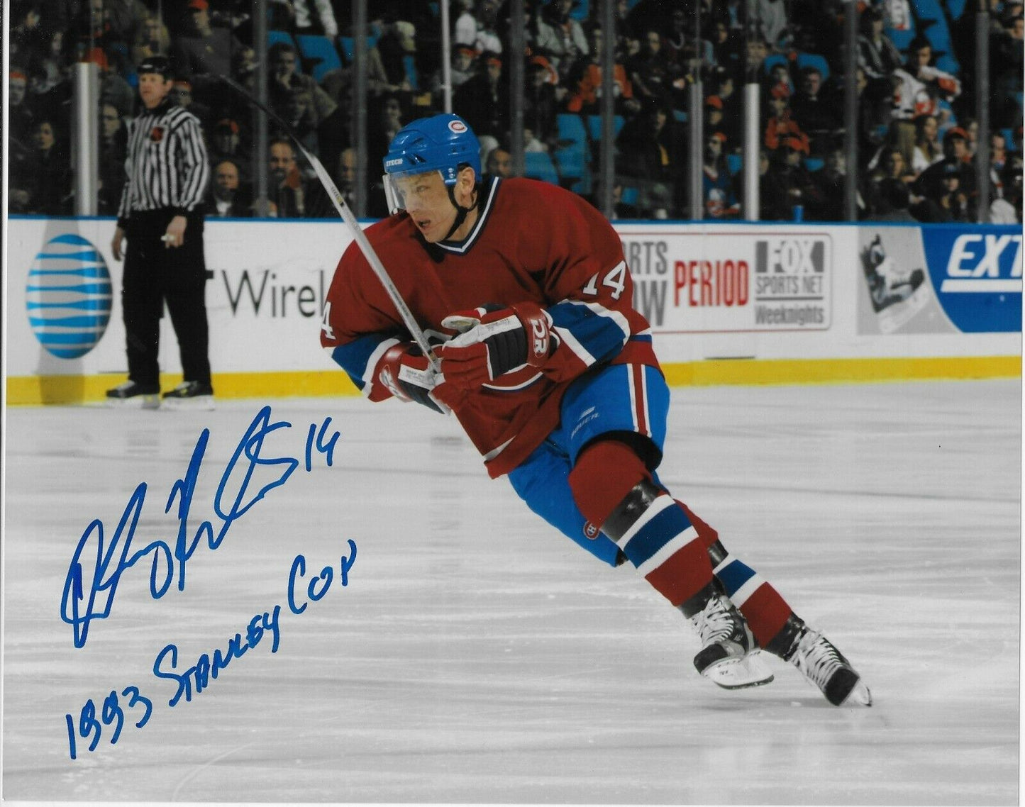 Auto. Montreal Canadiens Oleg Petrov 8x10 Photo #3 w Inscription 93 Stanley Cup
