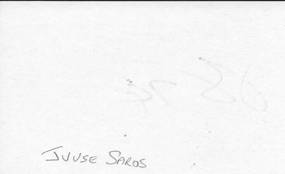 Autographed Nashville Predators Juuse Saros Signed 3x5 Index Card Original