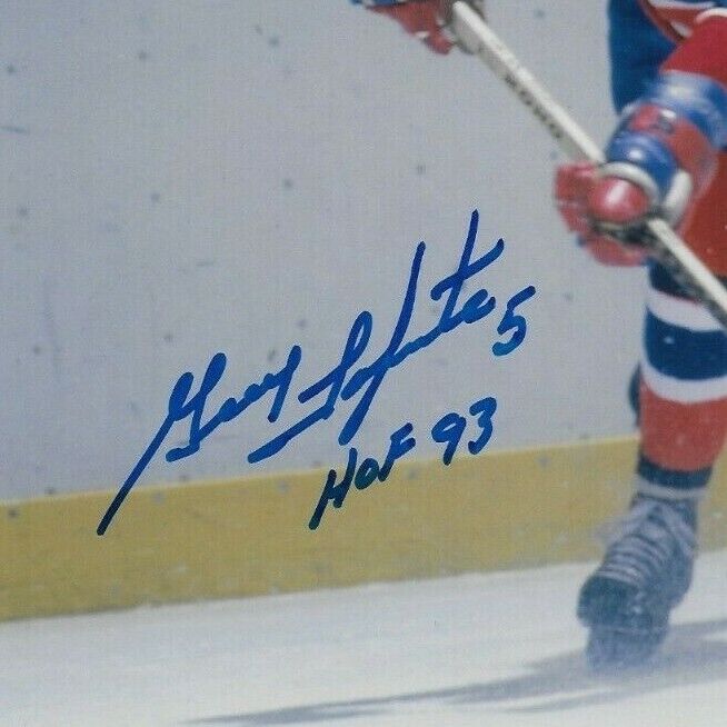 Autographed Montreal Canadiens Guy Lapointe 8x10 w Hall Of Fame Inscription # 8