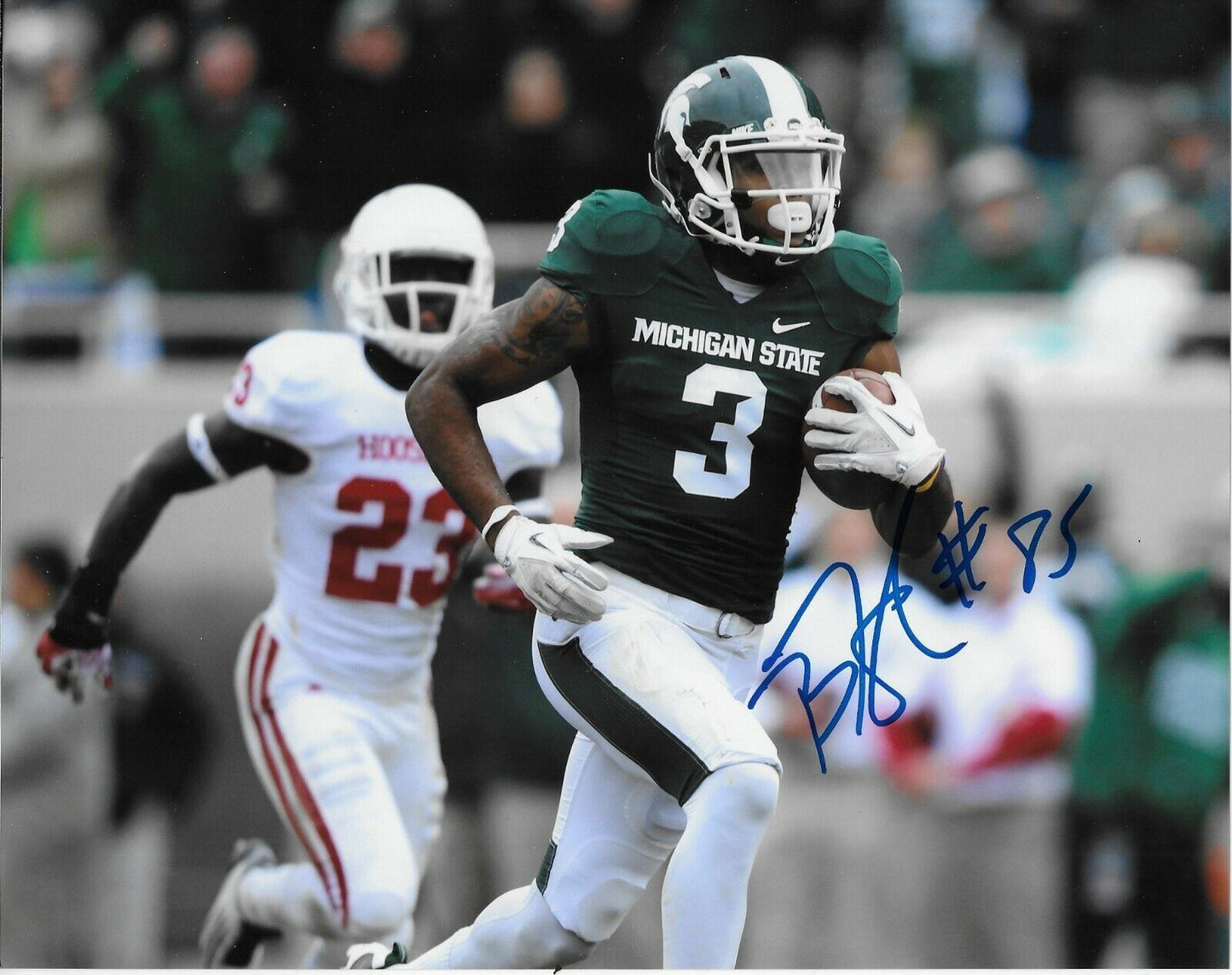 Photo 8x10 autographiée de Michigan State par BJ Cunningham des Alouettes de Montréal3