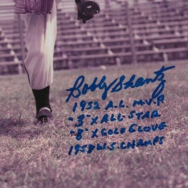 Auto. Kansas City Athletics Bobby Shantz 8x10 Photo #2 w JSA and 4 Inscriptions