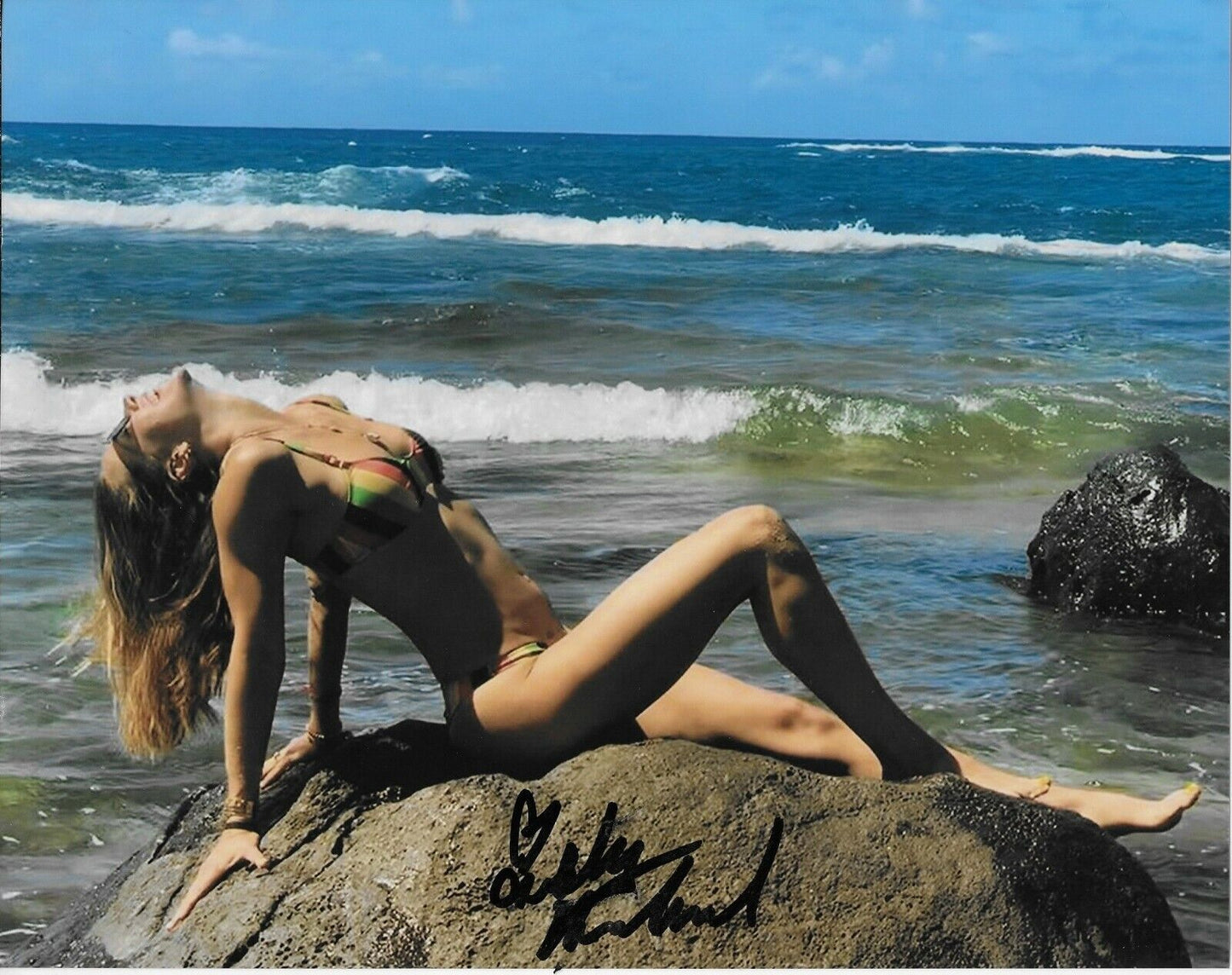 Photo autographiée de Ashley Harkleroad Tennis WTA 8x10 #3 Original