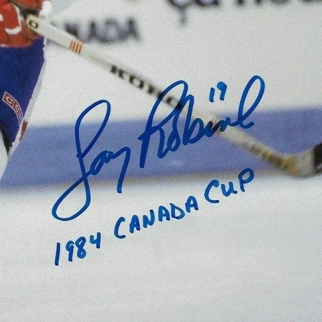 Auto. Montreal Canadiens Larry Robinson Team Canada 8x10 Photo w 1984 Canada Cup