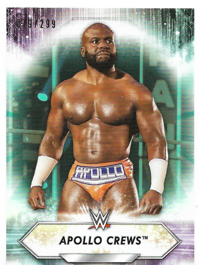 Carte parallèle aqua 079/299 Topps WWE Apollo Crews 2021