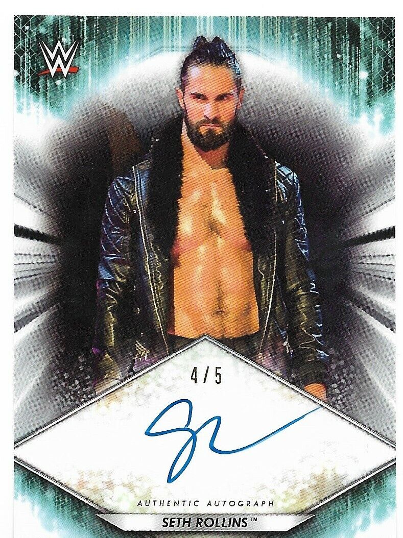 Carte parallèle AUTO 4/5 de la WWE Topps 2021 de Seth Rollins