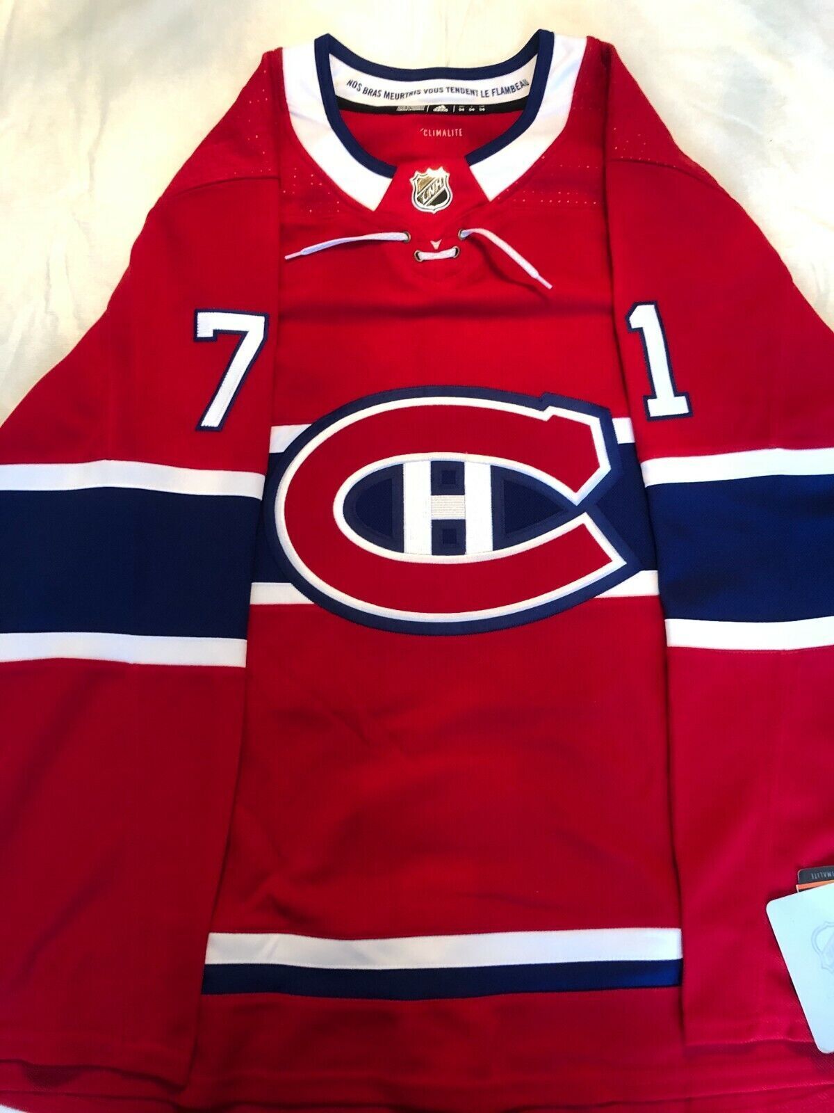 Auto. Authentic Replica Adidas Montreal Canadiens Jake Evans Jersey w JSA