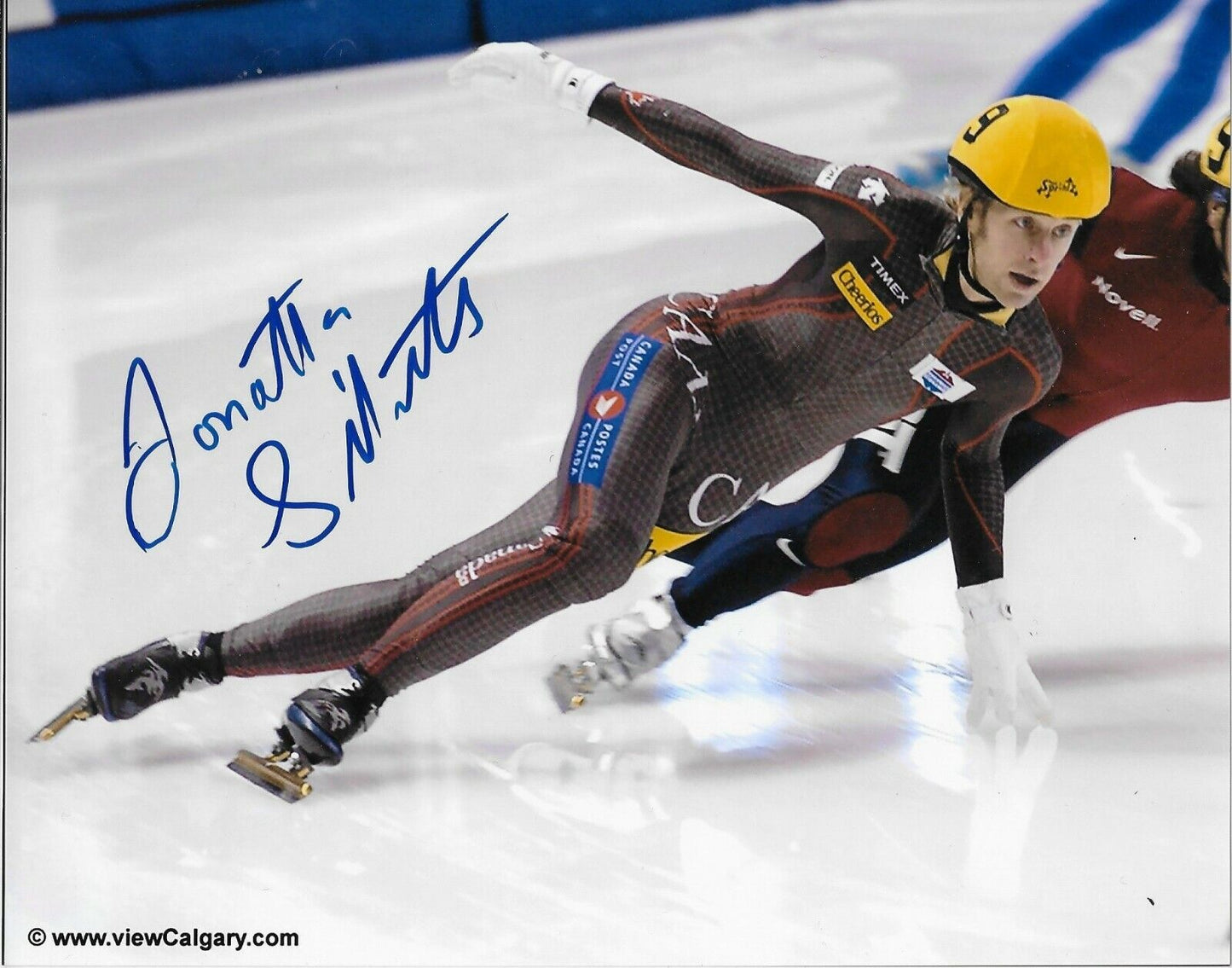 Auto. Jonathan Guilmette Olympics Short Track Speed Skating 8x10 Photo Original