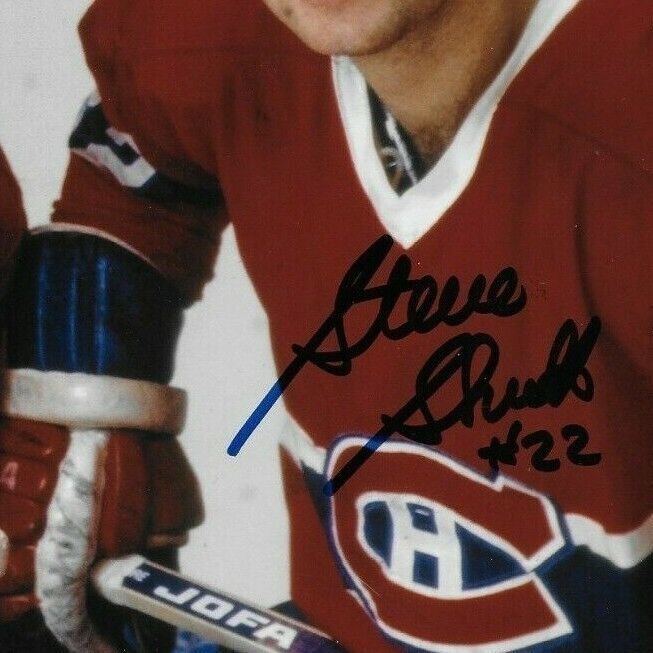 Photo autographiée 8x10 signée par Steve Shutt des Canadiens de Montréal avec JSA