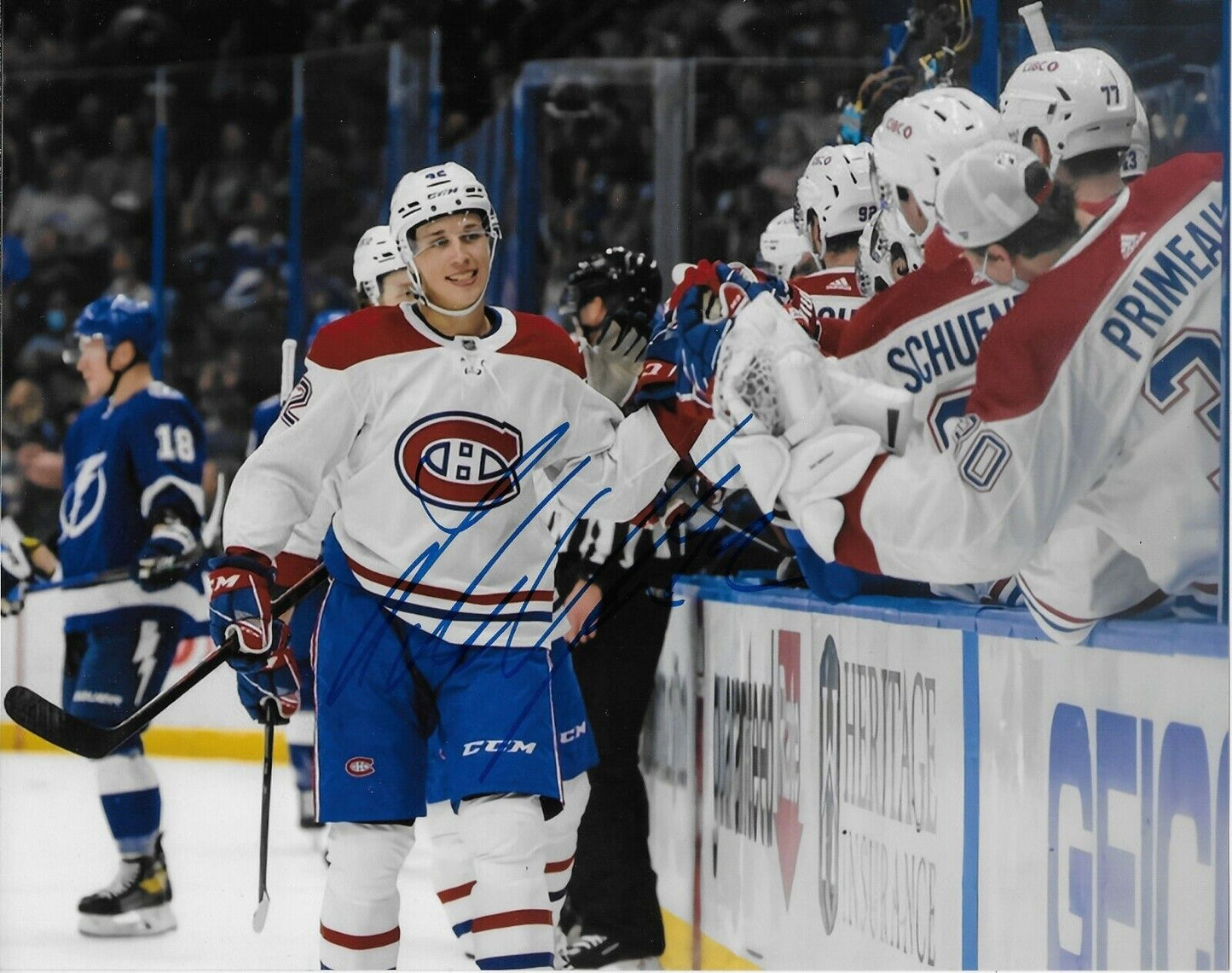 Autographed Montreal Canadiens Lukas Vejdemo 8x10 Photo #3 Original