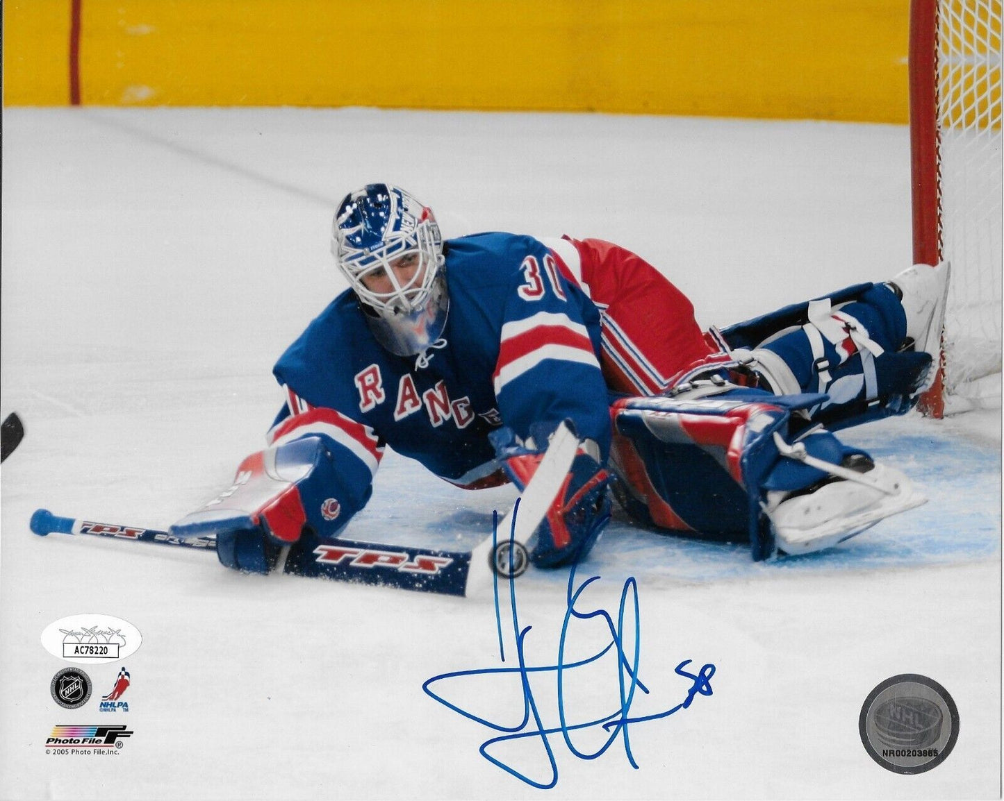 Auto. New York Rangers Henrik Lundqvist 8x10 Photo Original w JSA Authentication