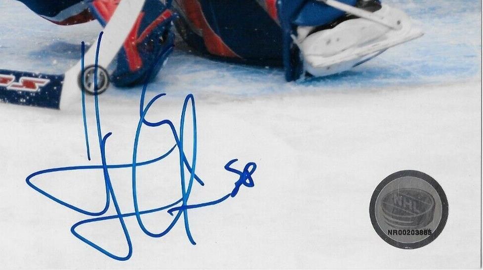 Auto. New York Rangers Henrik Lundqvist 8x10 Photo Original w JSA Authentication