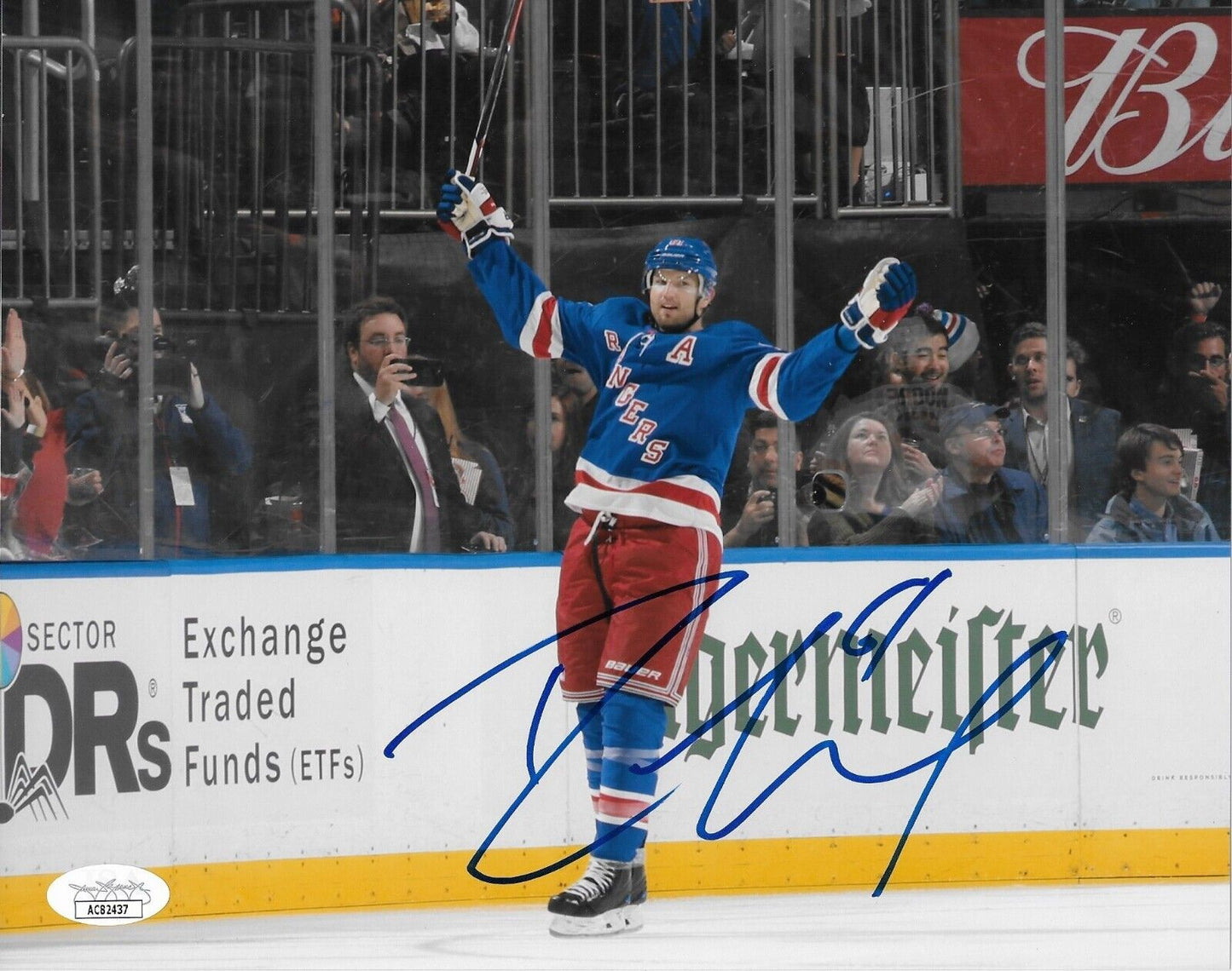 Auto. New York Rangers Rick Nash 8x10 Photo #3 Original with JSA Authentication