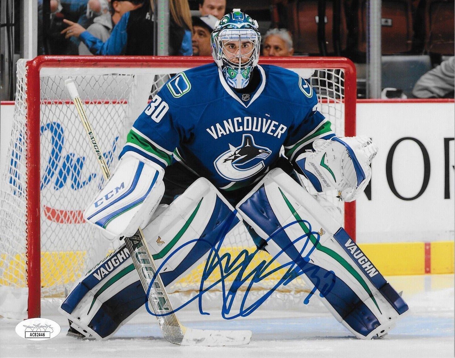 Auto. Vancouver Canucks Ryan Miller 8x10 Ph. #8 Original with JSA Authentication