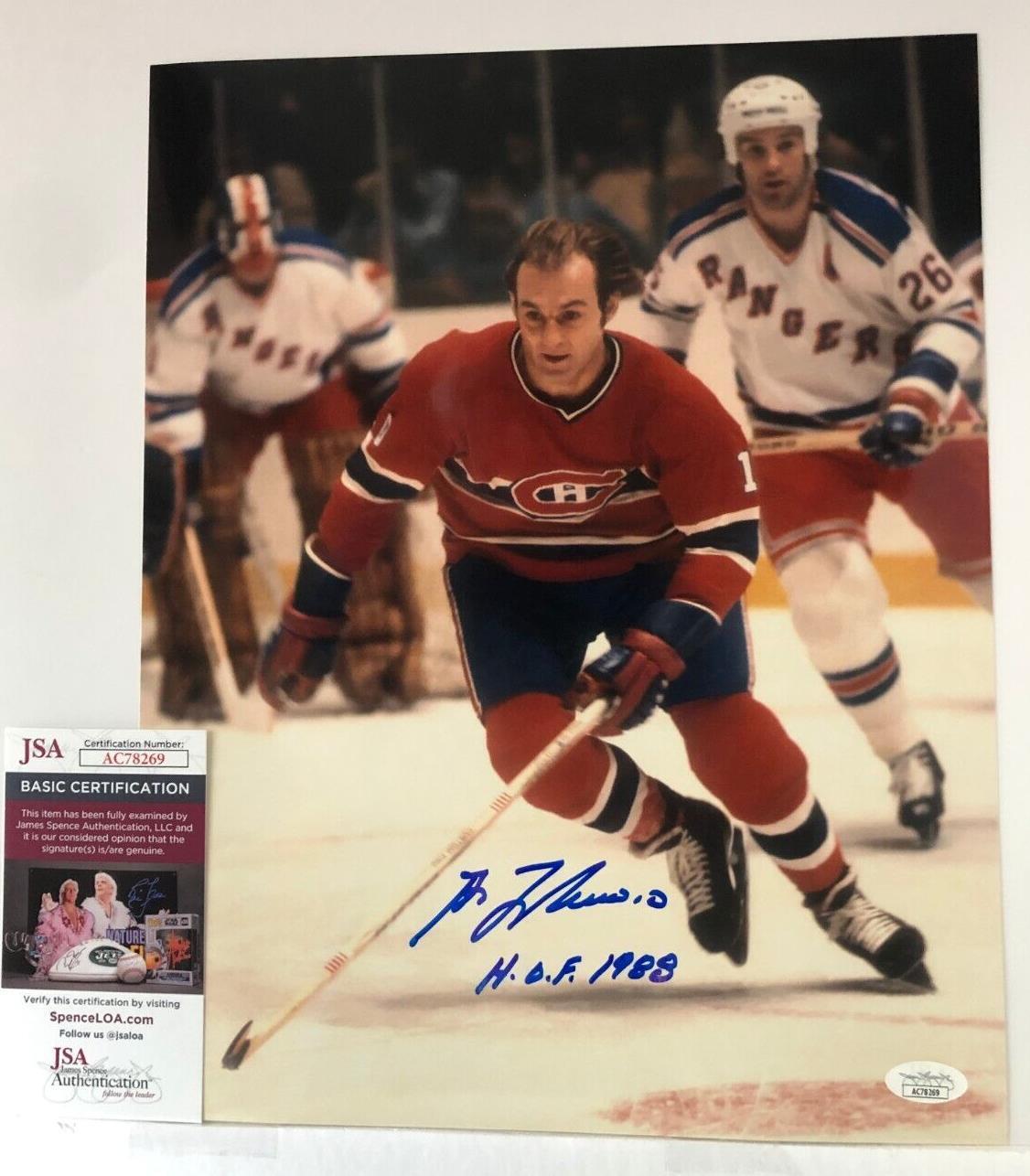 Autographed Montreal Canadiens Guy Lafleur 11x14 Photo JSA w Hof F Inscription