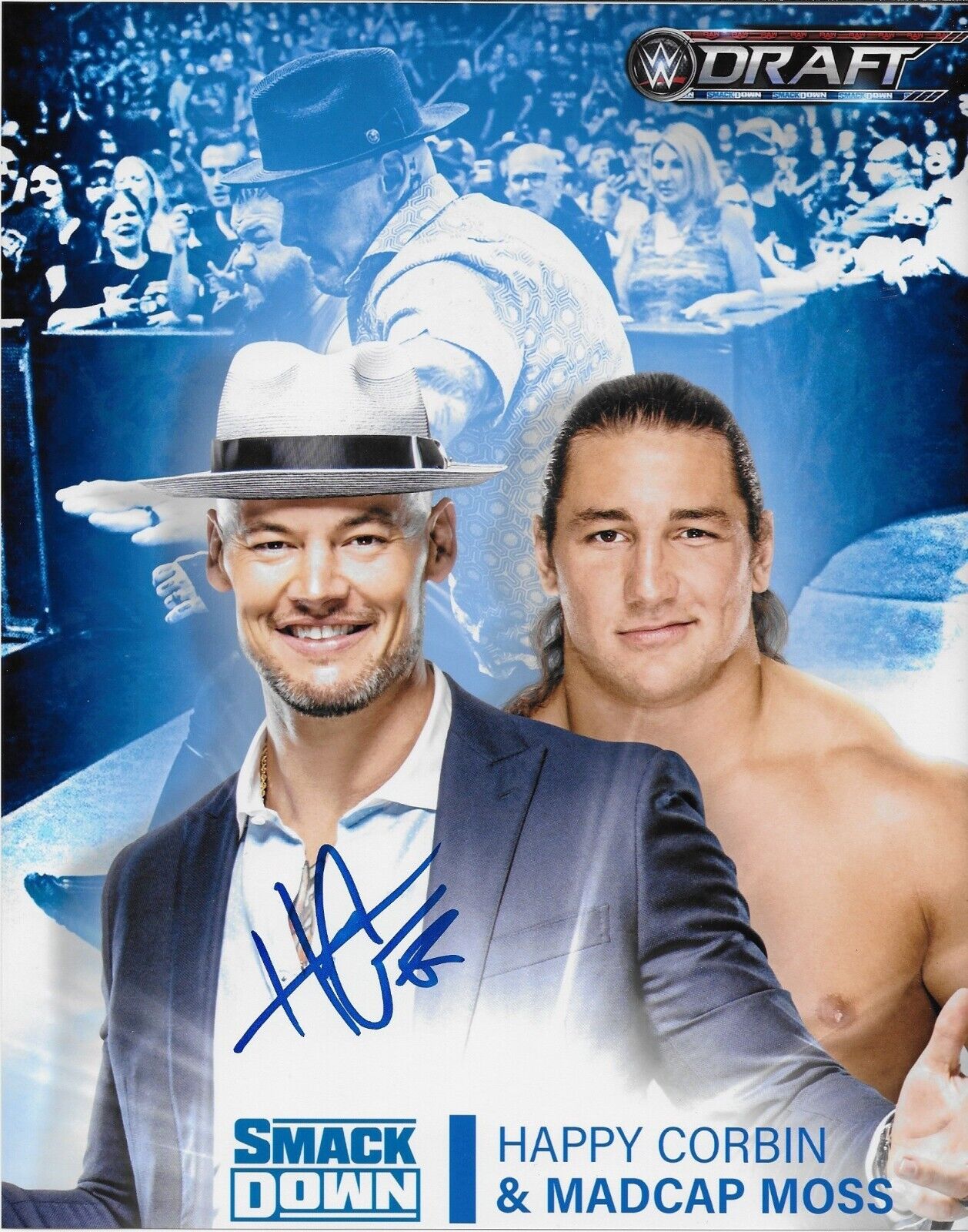 Photo autographiée de catcheur Happy Corbin signée WWE NXT 8x10 #7 Original