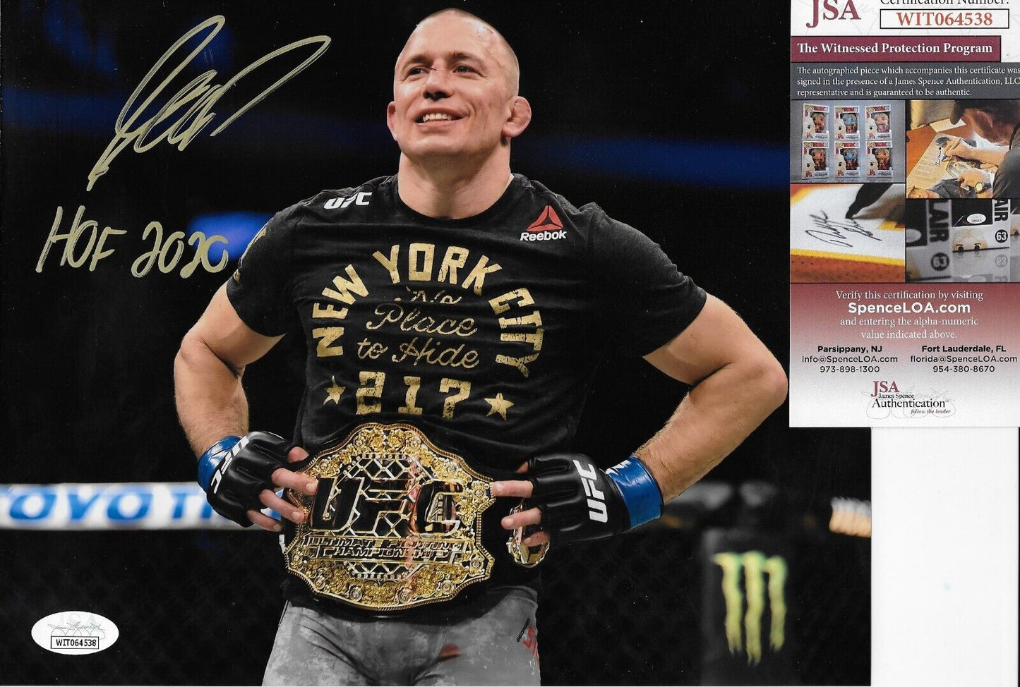 Autographed UFC Hall of Famer Georges St Pierre 8x10 Photo #2 Original with JSA