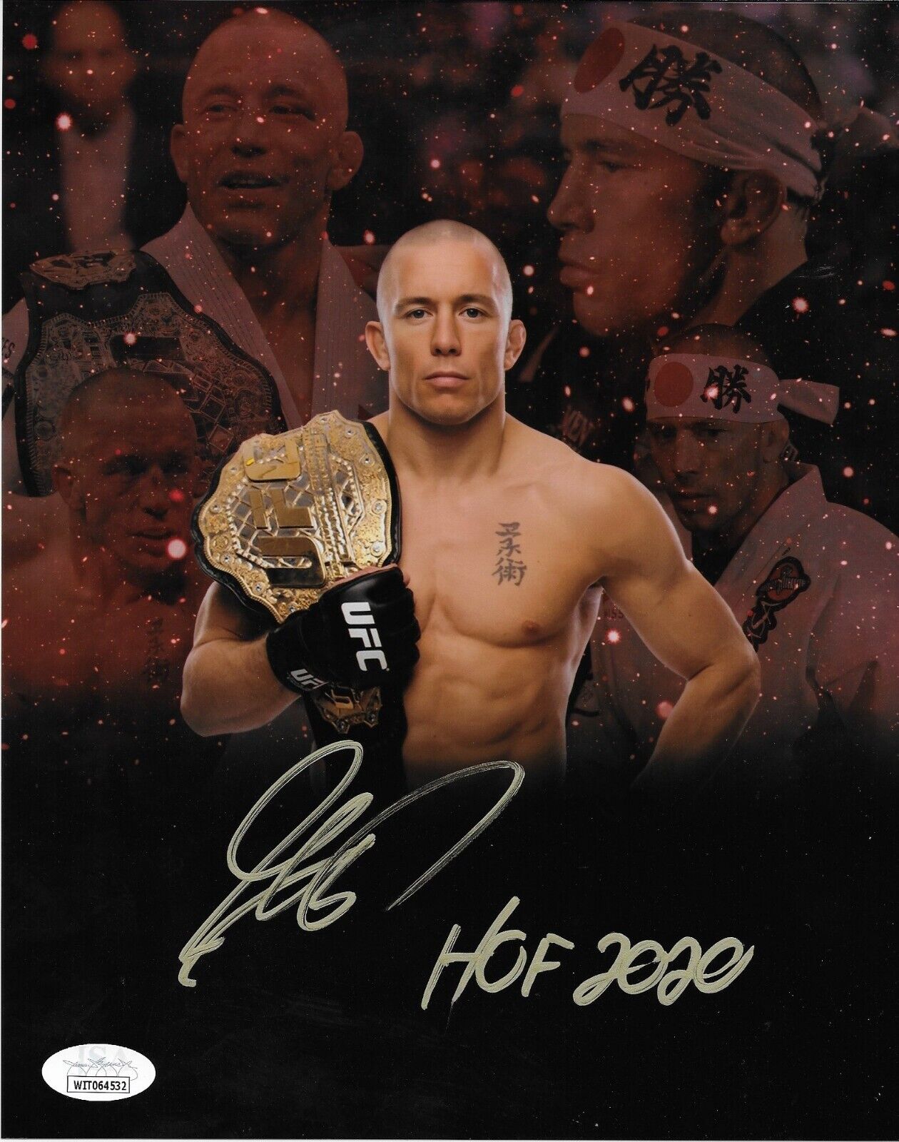 Autographed UFC Hall of Famer Georges St Pierre 8x10 Photo #4 Original with JSA