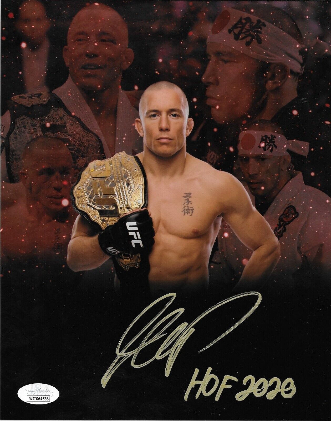 Autographed UFC Hall of Famer Georges St Pierre 8x10 Photo #7 Original with JSA