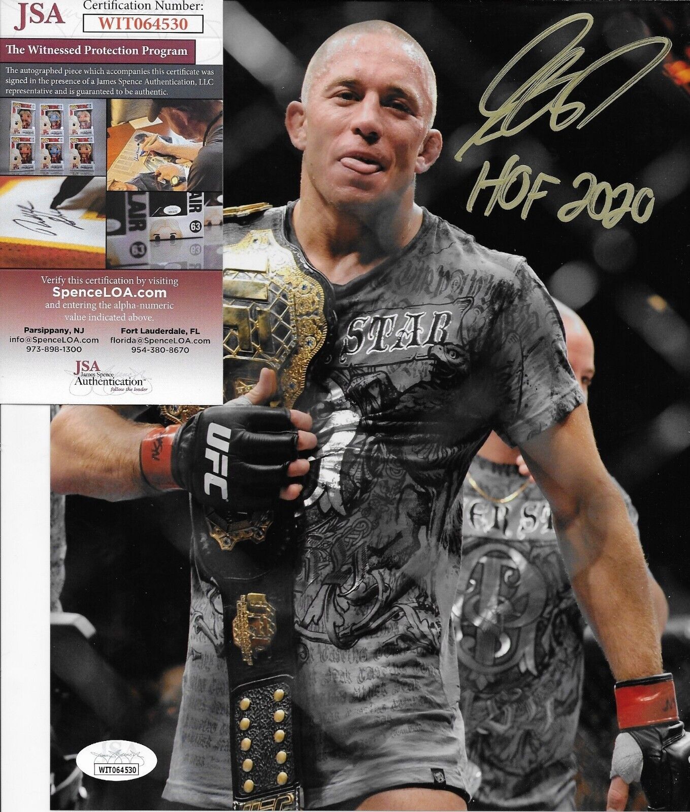 Autographed UFC Hall of Famer Georges St Pierre 8x10 Photo #9 Original with JSA