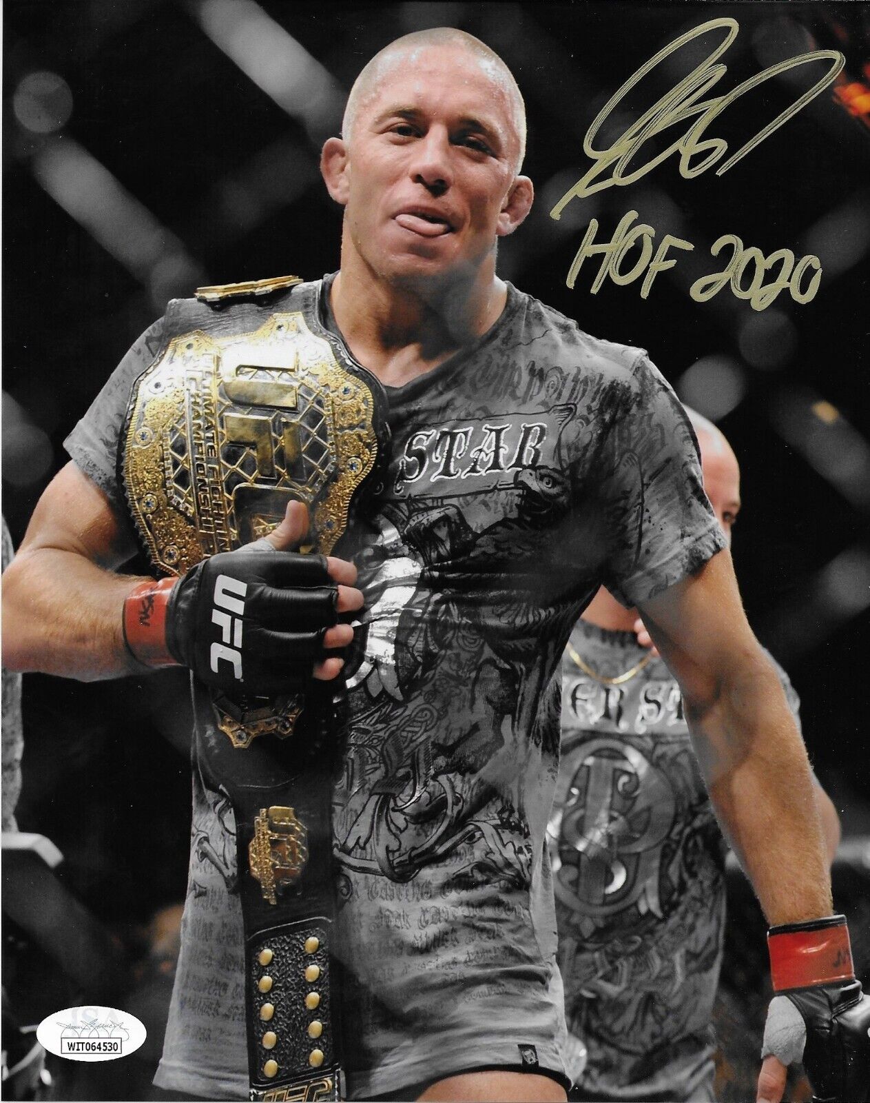 Autographed UFC Hall of Famer Georges St Pierre 8x10 Photo #9 Original with JSA
