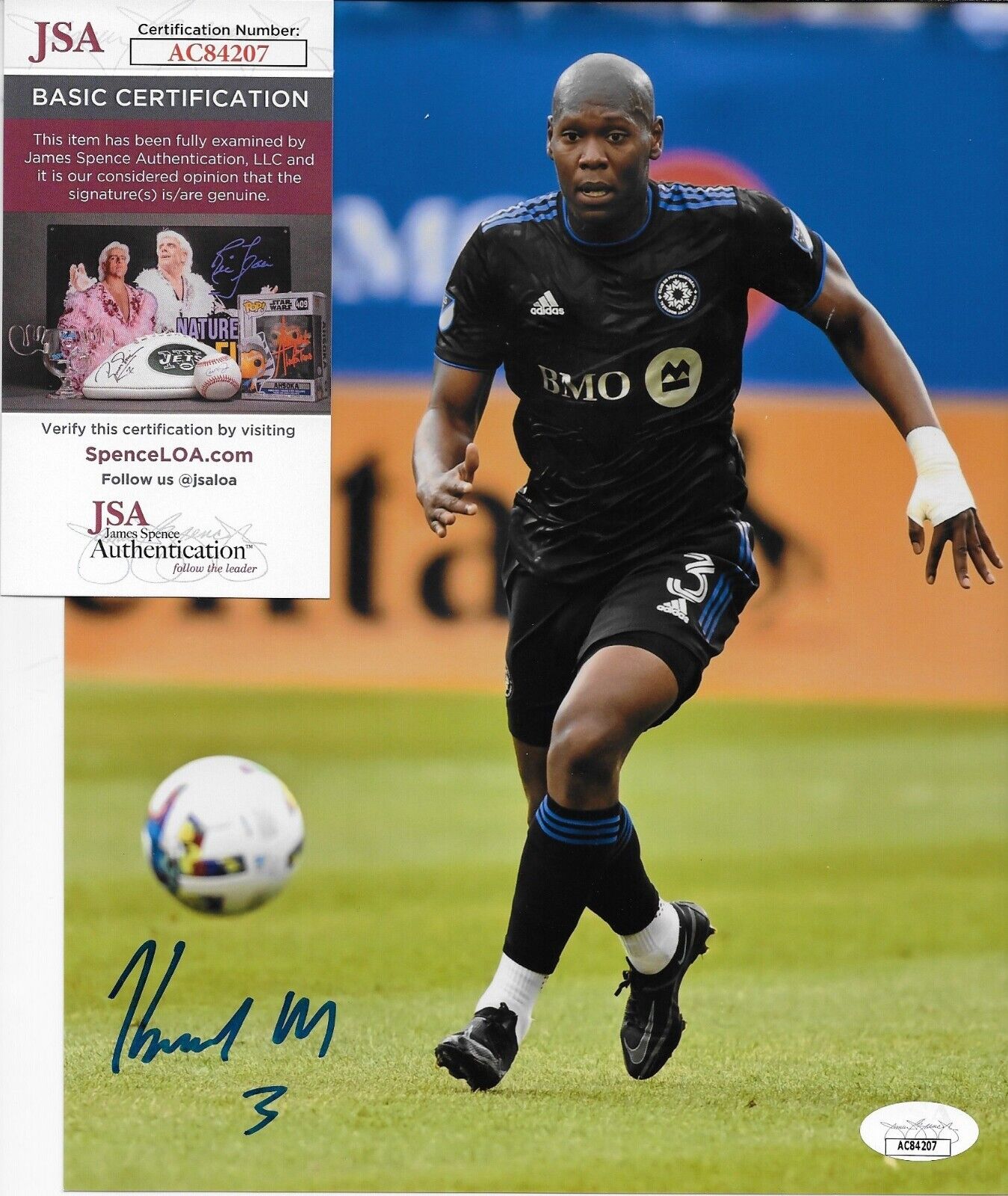 Photo autographiée de Kamal Miller CF Montreal Soccer 8x10 #3 avec authentification JSA