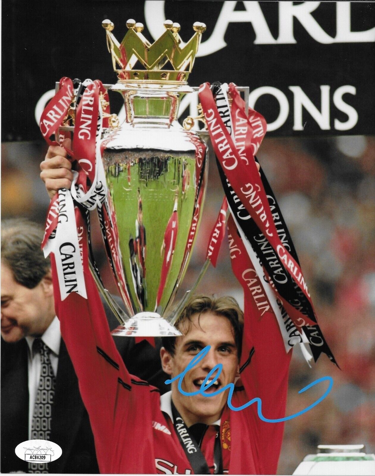 Autographed Phil Neville Manchester United 8x10 Photo with JSA Authentication