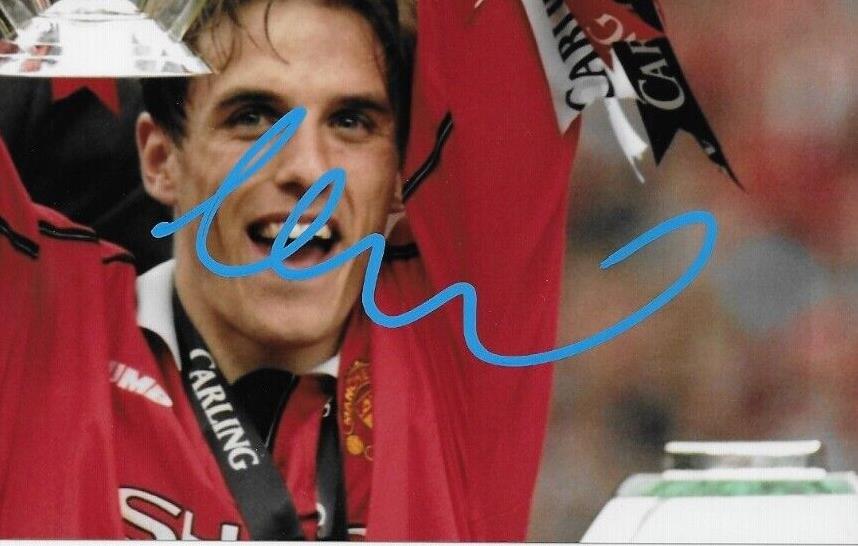 Autographed Phil Neville Manchester United 8x10 Photo with JSA Authentication