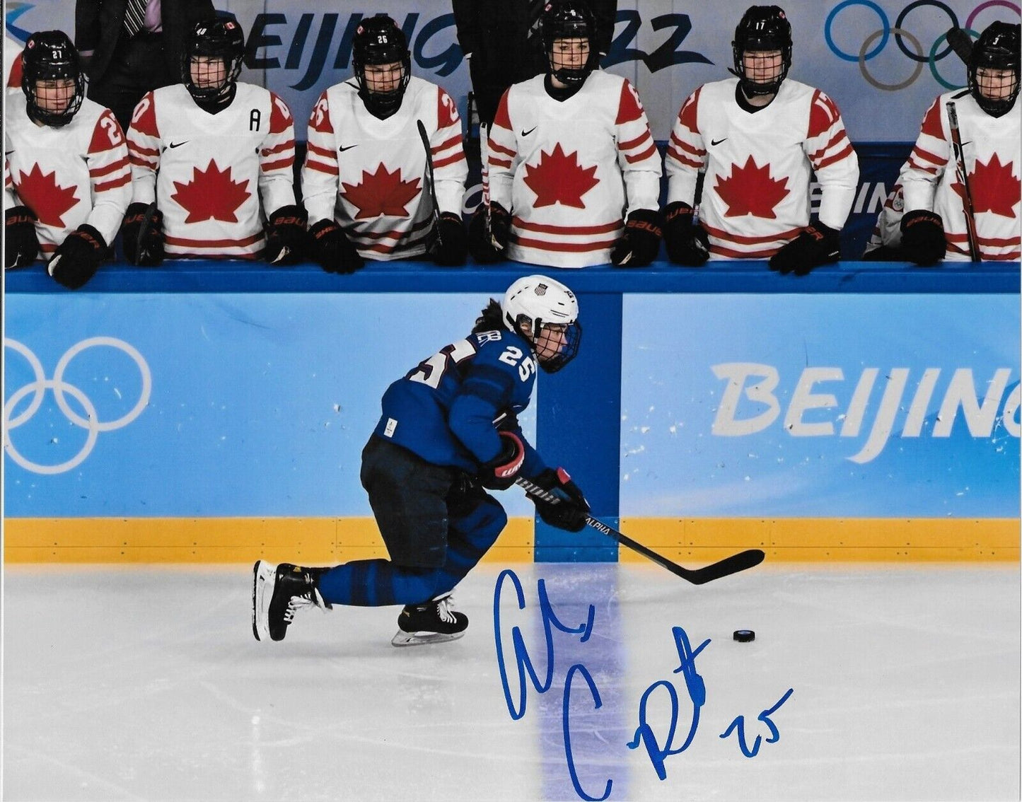 Autographed Alex Carpenter Team USA Womens Hockey Olympics 8x10 Photo 3 Original