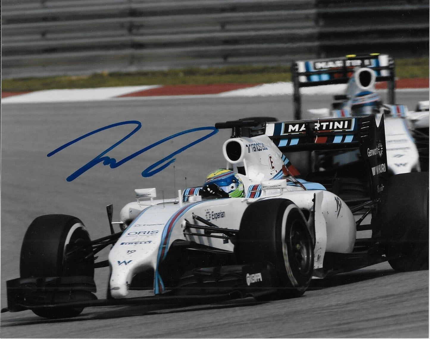 Photo 8x10 autographiée du pilote Williams Felipe Massa Formule 1 #5 Original