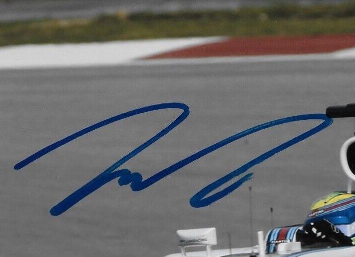 Photo 8x10 autographiée du pilote Williams Felipe Massa Formule 1 #5 Original