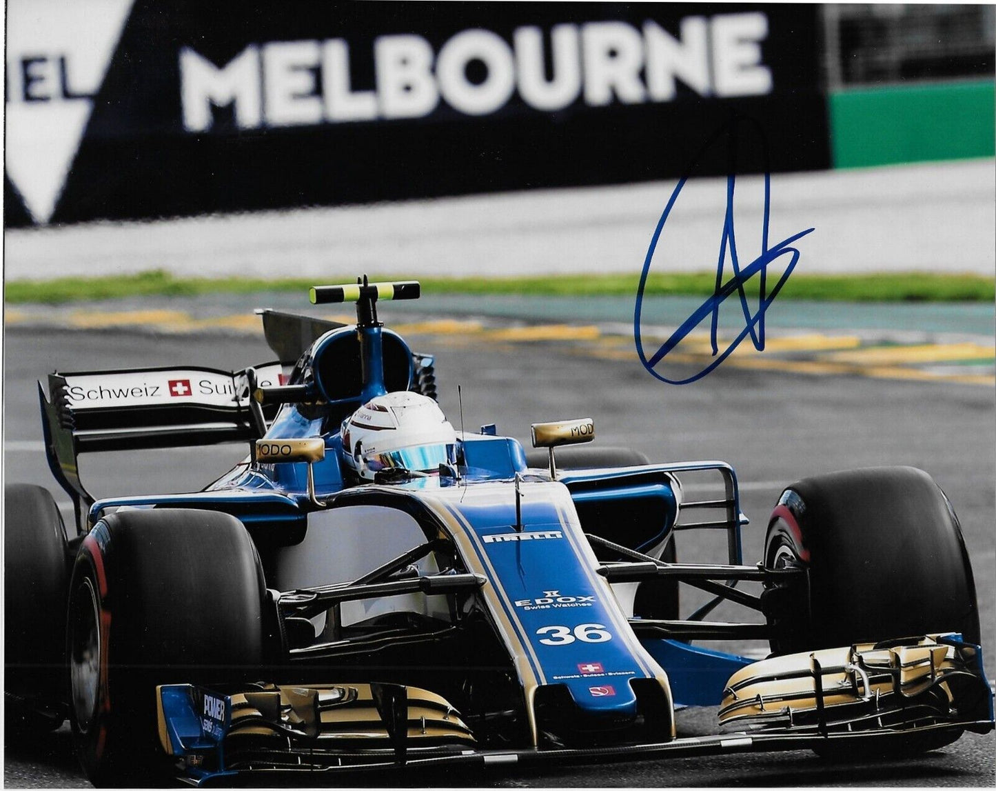 Autographié Sauber-Ferrari Formule 1 Antonio Giovinazzi 8x10 Photo #2 Original