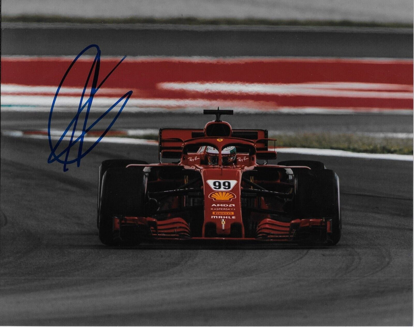 Pilote de Formule 1 Ferrari dédicacé Antonio Giovinazzi 8x10 Photo #9 Original