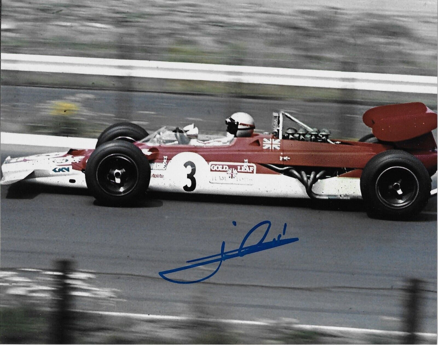 Photo 8x10 autographiée du pilote de Formule 1 Mario Andretti n°4 originale