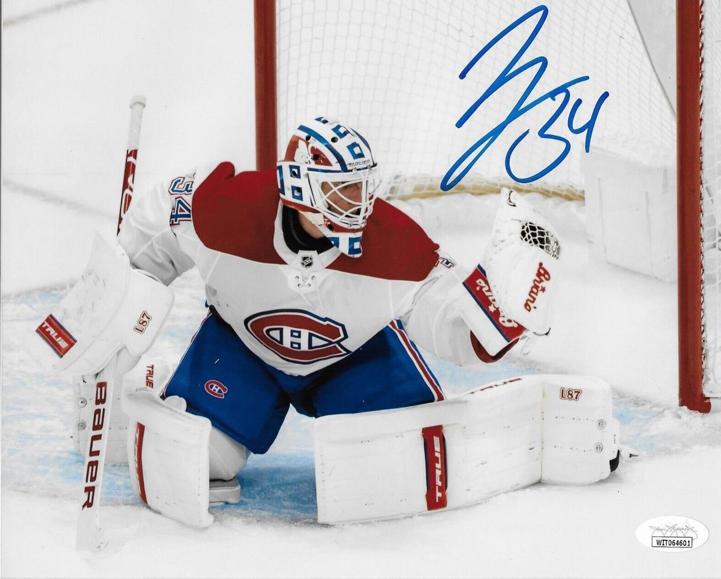 Photo 8x10 signée par Jake Allen, Canadiens de Montréal, n° 19, séance privée avec JSA