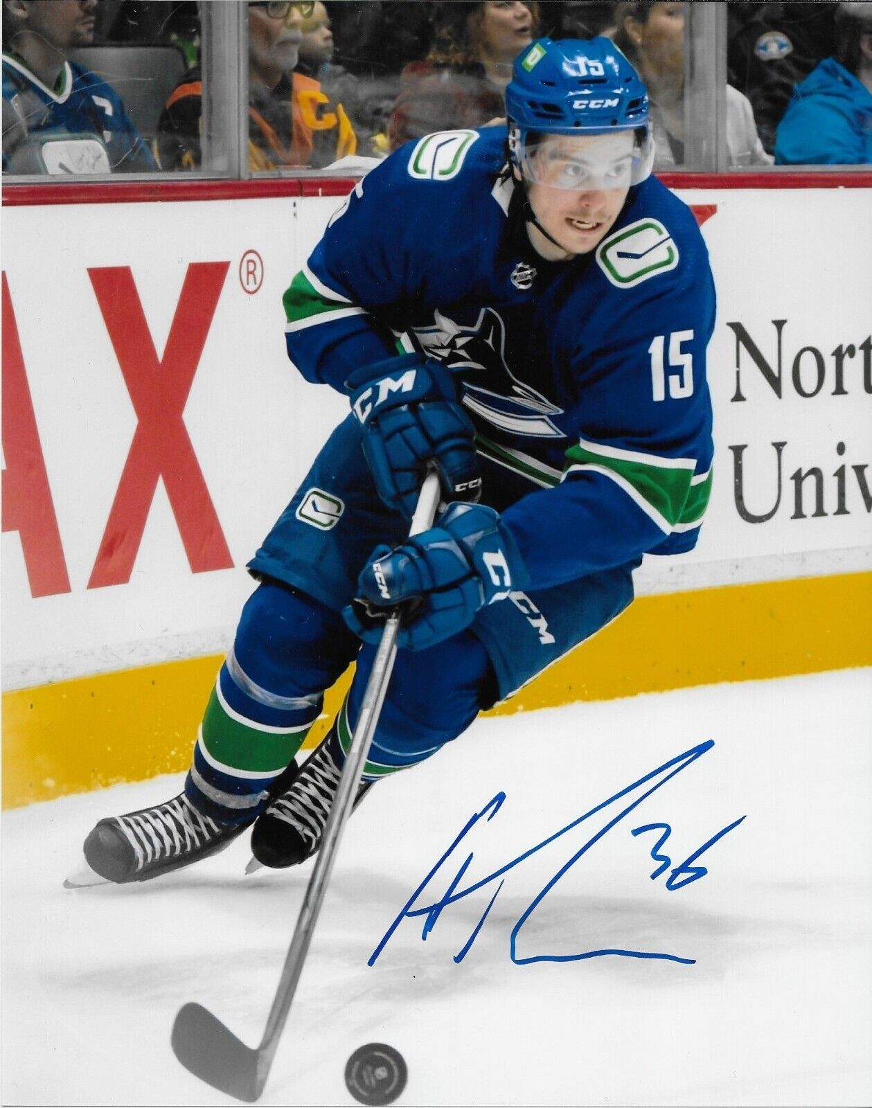 Autographed Vancouver Canucks Matthew Highmore 8x10 Photo #2 Original