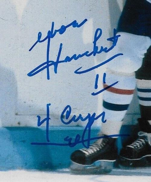 Auto. Montreal Canadiens Yvon Lambert 8x10 Photo #3 with Inscription 4 Cups