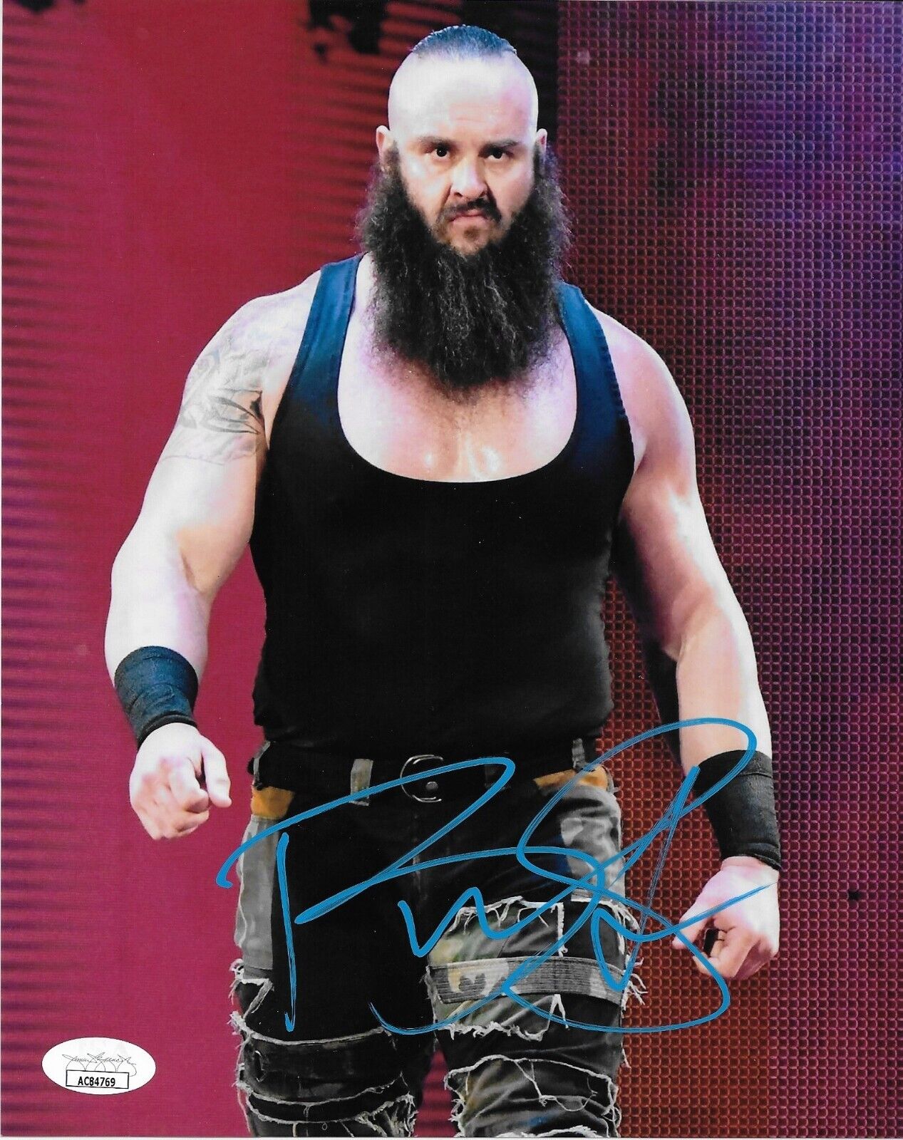 Autographed Wrestling Braun Strowman WWE 8x10 Photo #2 w JSA Authentication
