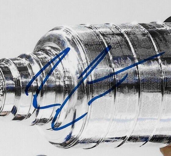 Autographed Tampa Bay Lightning Ross Colton Stanley Cup 8x10 Photo Original