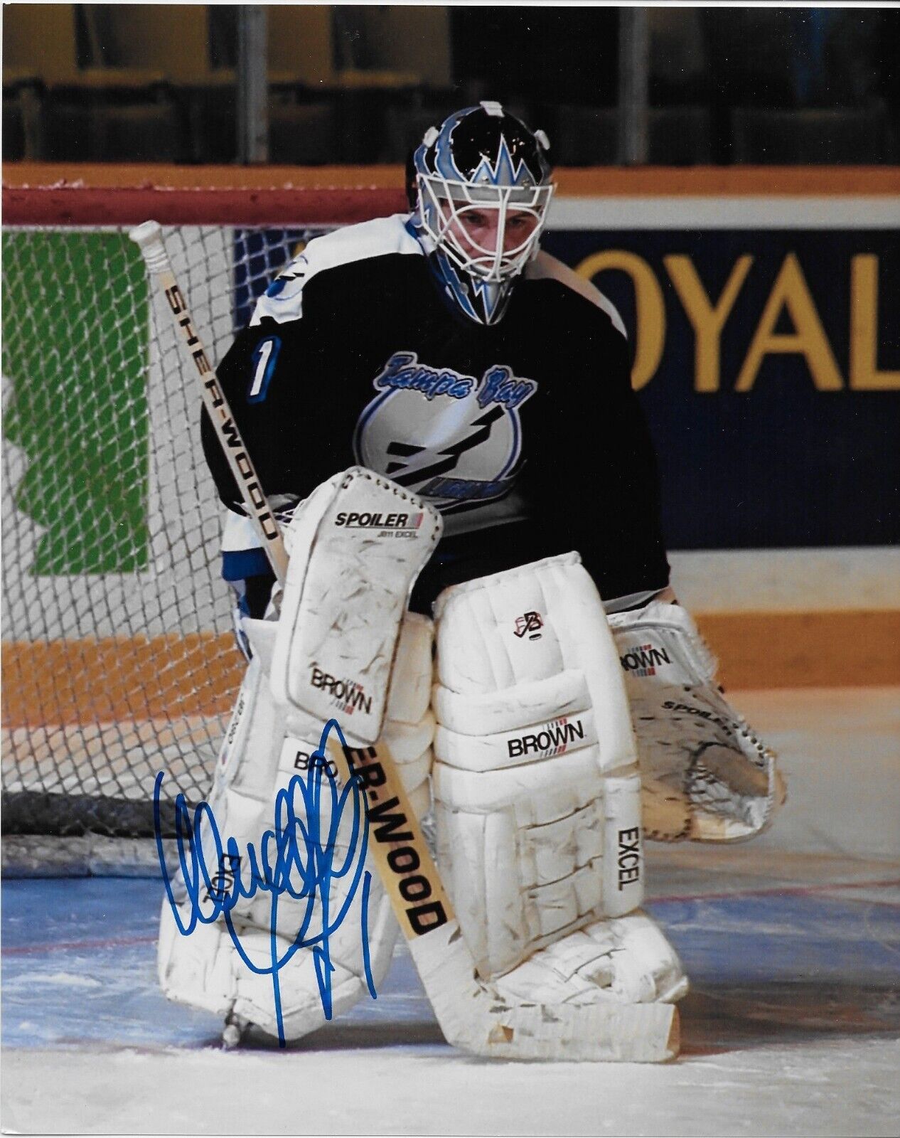 Photo autographiée de Wendell Young, Lightning de Tampa Bay, format 8 x 10 pouces, originale