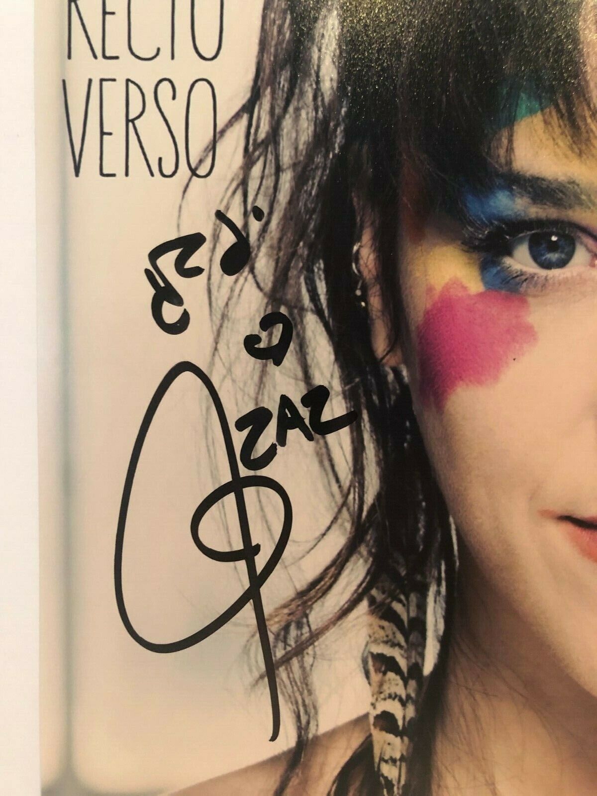 Autographed Zaz Isabelle Geffroy 12x12 PHOTO #2 Recto Verso Original