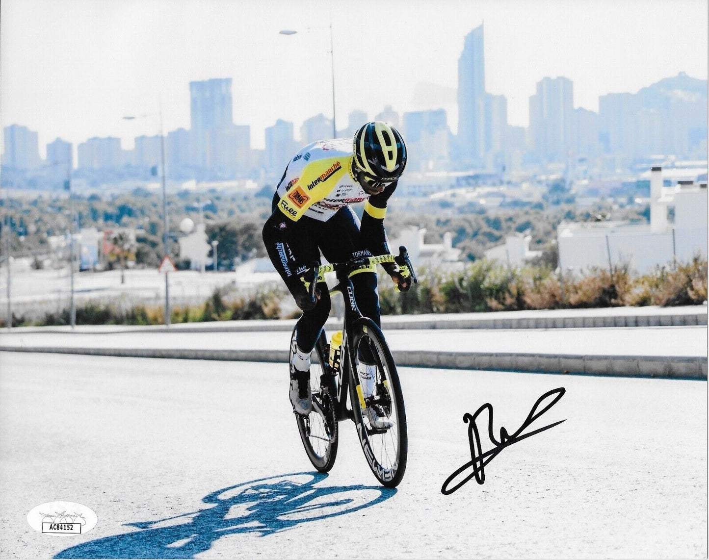 Autographed Cycling Biniam Girmay Intermarche Wanty 8x10 Photo #1 Original w JSA