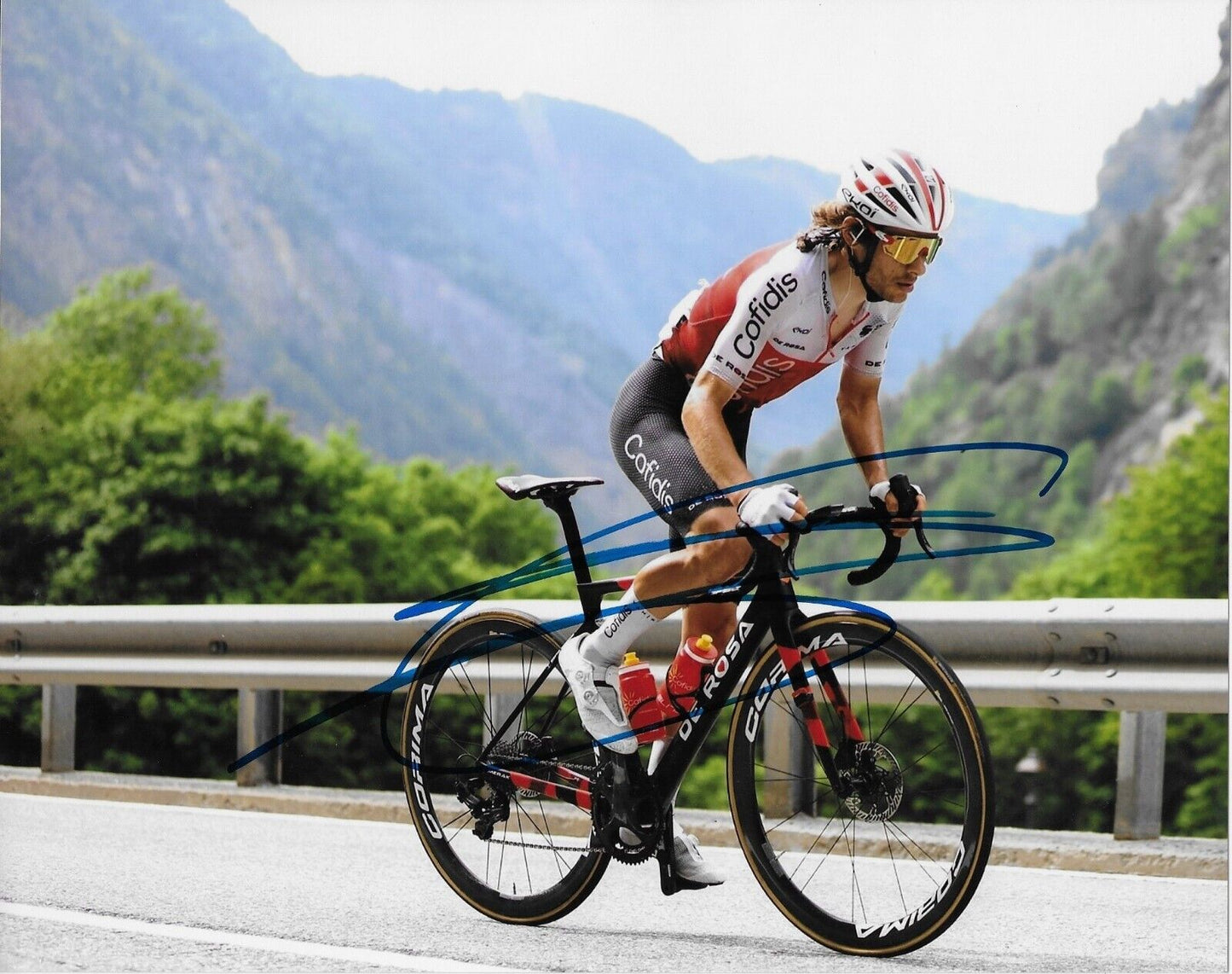 Photo 8x10 autographiée du cycliste Guillaume Martin Cofidis Racing #4 Original