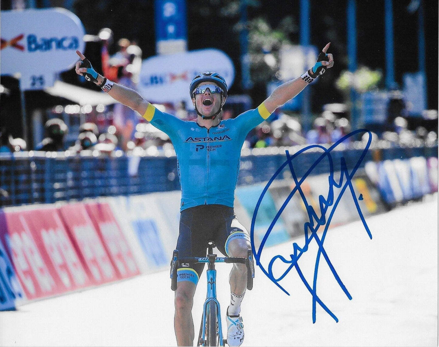 Cyclisme dédicacé Jakob Fuglsang UCI Astana Qazaqstan 8x10 Photo #3 Original