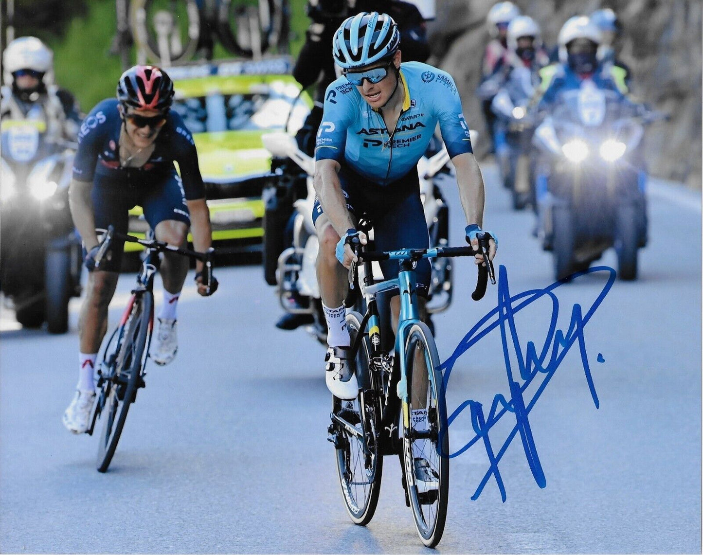 Cyclisme dédicacé Jakob Fuglsang UCI Astana Qazaqstan 8x10 Photo #4 Original