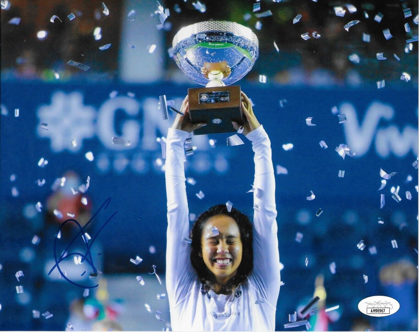 Photo autographiée de Leylah Annie Fernandez Tennis 8x10 #1 avec authentification JSA