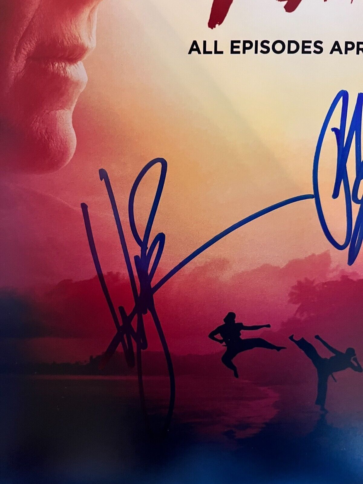 Autographed Ralph Macchio William Zabka Cobra Kai 12x18 Photo signed JSA
