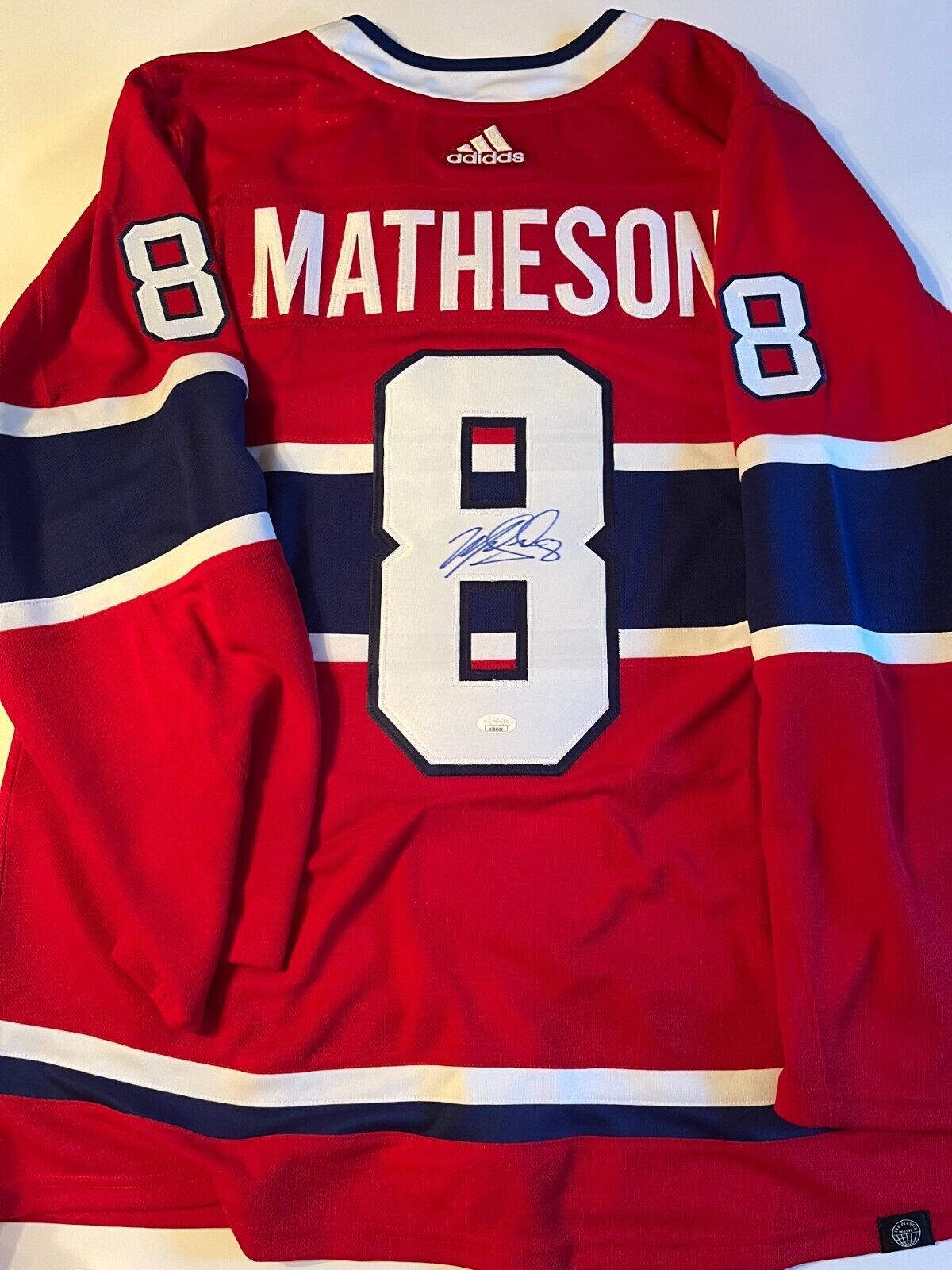 Maillot authentique autographié Adidas des Canadiens de Montréal Michael Matheson avec JSA