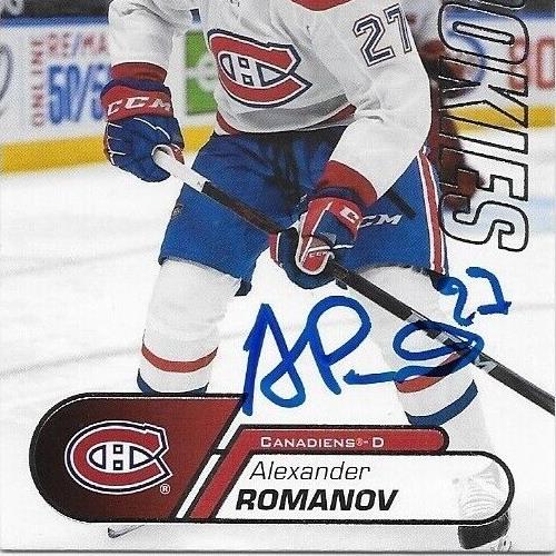 Coffret Rookie UD autographié 20/21 Carte Alexander Romanov des Canadiens de Montréal