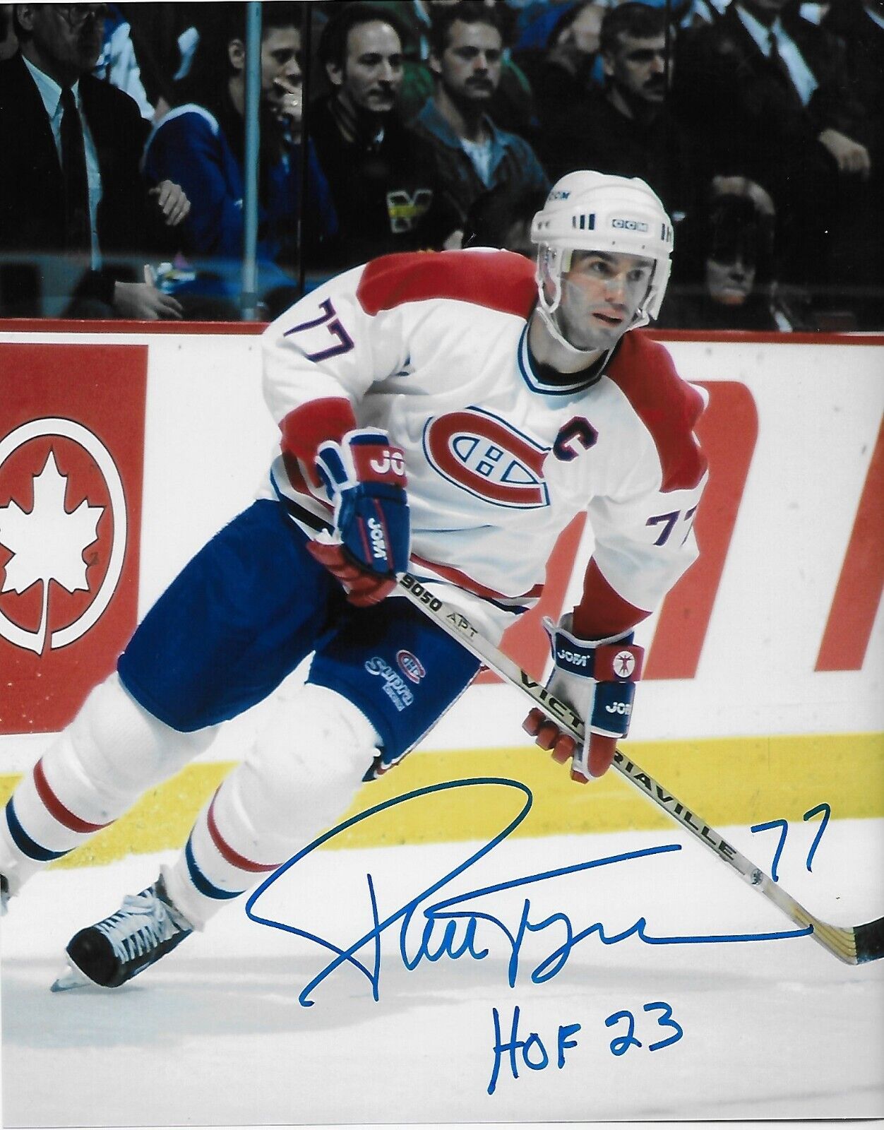 Photo 8x10 signée Pierre Turgeon Canadiens de Montréal #6 avec inscription HOF 23