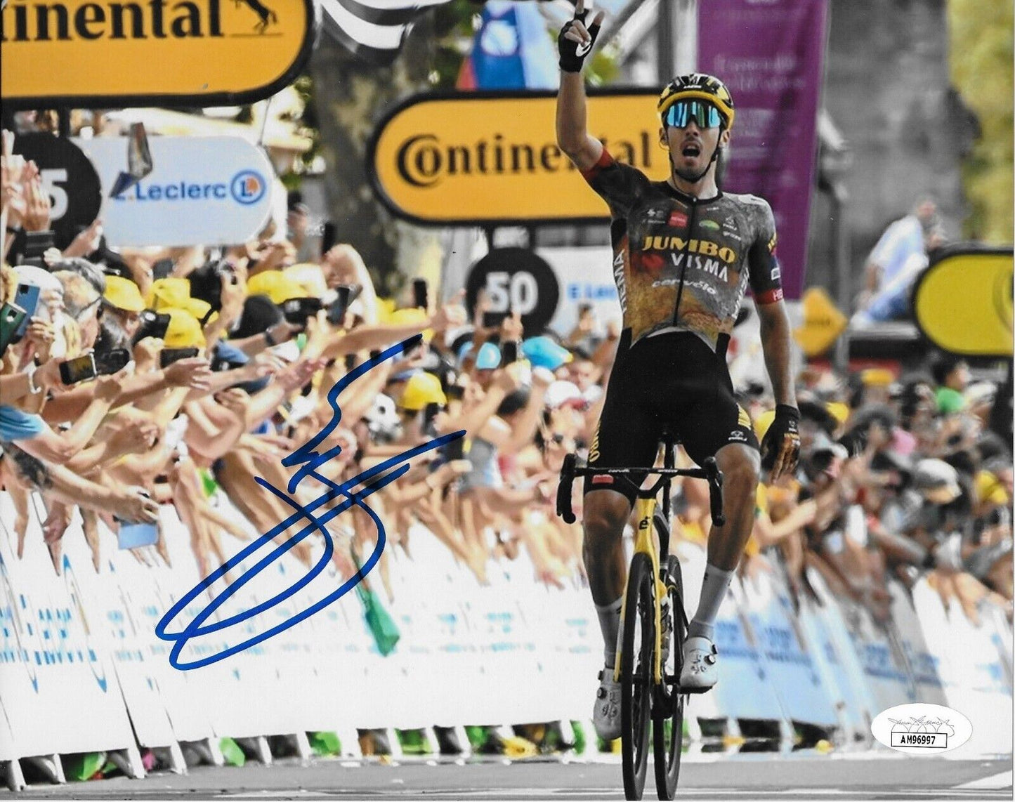 Photo Jumbo Visma 8x10 autographiée du cycliste Christophe Laporte #2 Original avec JSA